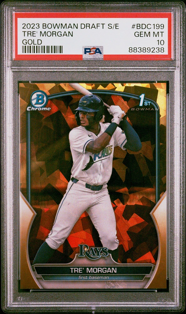 2023 Bowman Draft Sapphire Edition Bdc199 Tre' Morgan Gold PSA 10