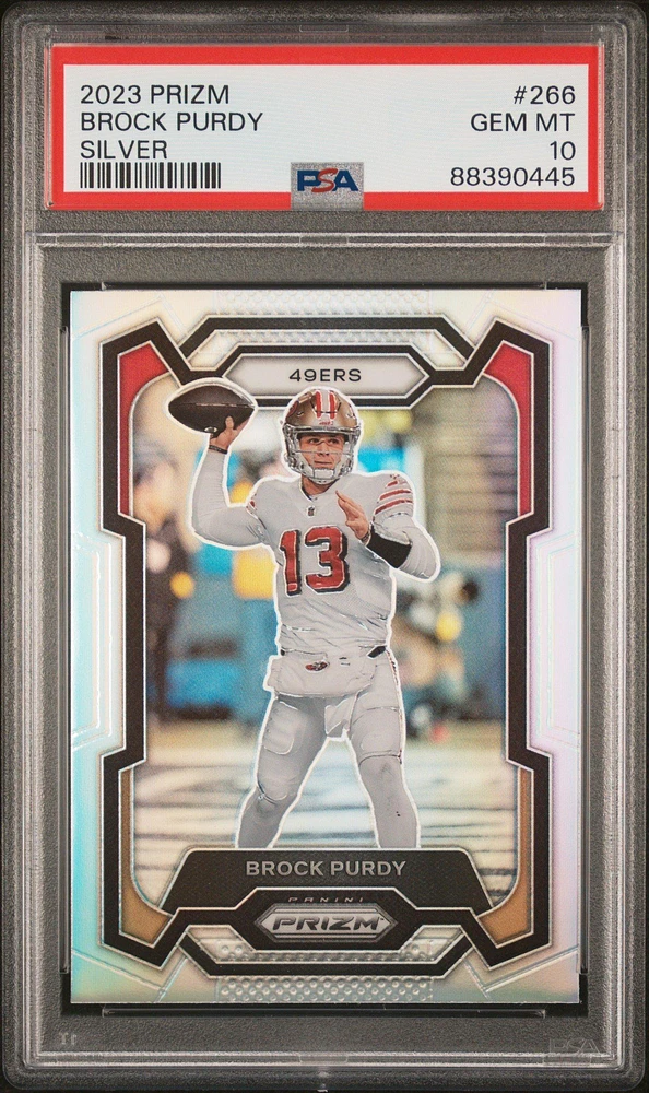 2023 Panini Prizm 266 Brock Purdy Silver Prizm PSA 10