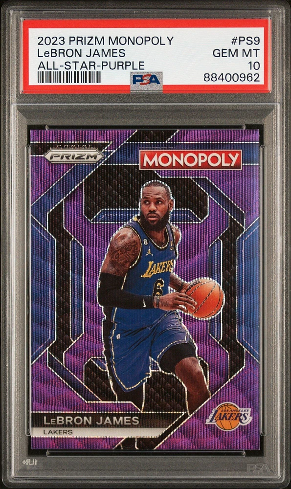 2023 Panini Prizm Monopoly All-star Ps9 Lebron James Purple PSA 10
