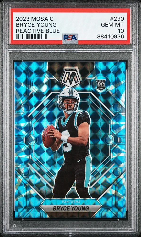 2023 Panini Mosaic 290 Bryce Young Reactive Blue PSA 10