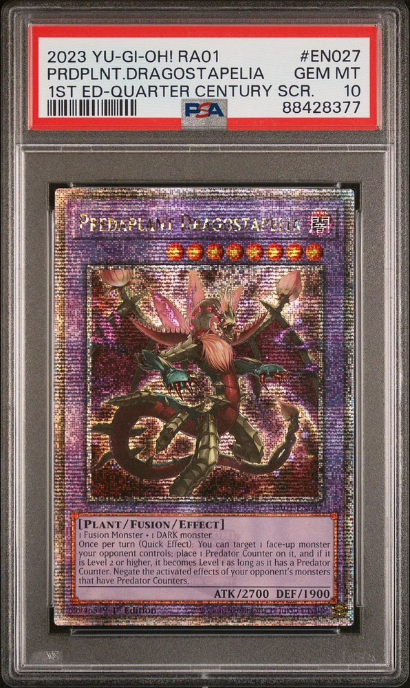 2023 Yu-gi-oh! Ra01-25th Anniversary Rarity Collection En027 Predaplant Dragostapelia 1st Edition-quarter Century Secret Rare PSA 10