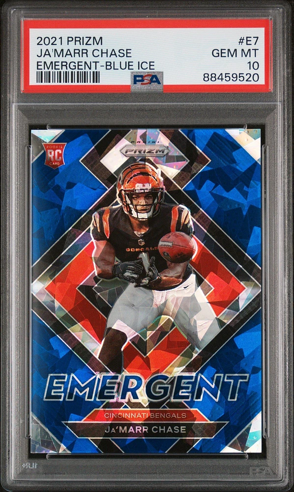 2021 Panini Prizm Emergent E7 Ja'marr Chase PSA 10