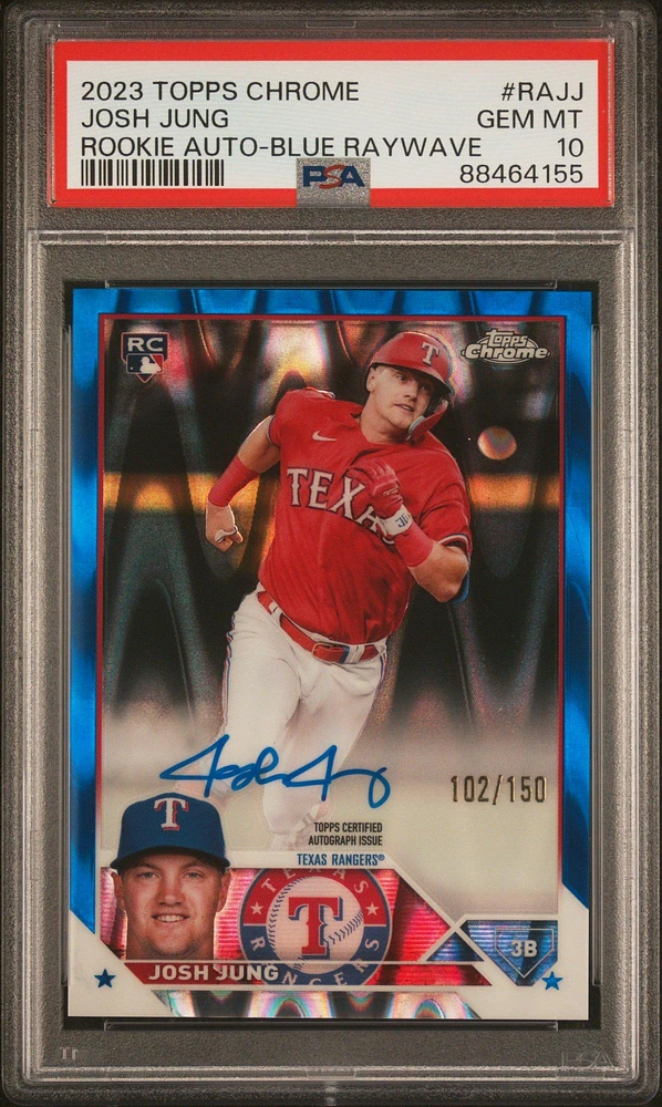 2023 Topps Chrome Rookie Autograph Rajj Josh Jung PSA 10