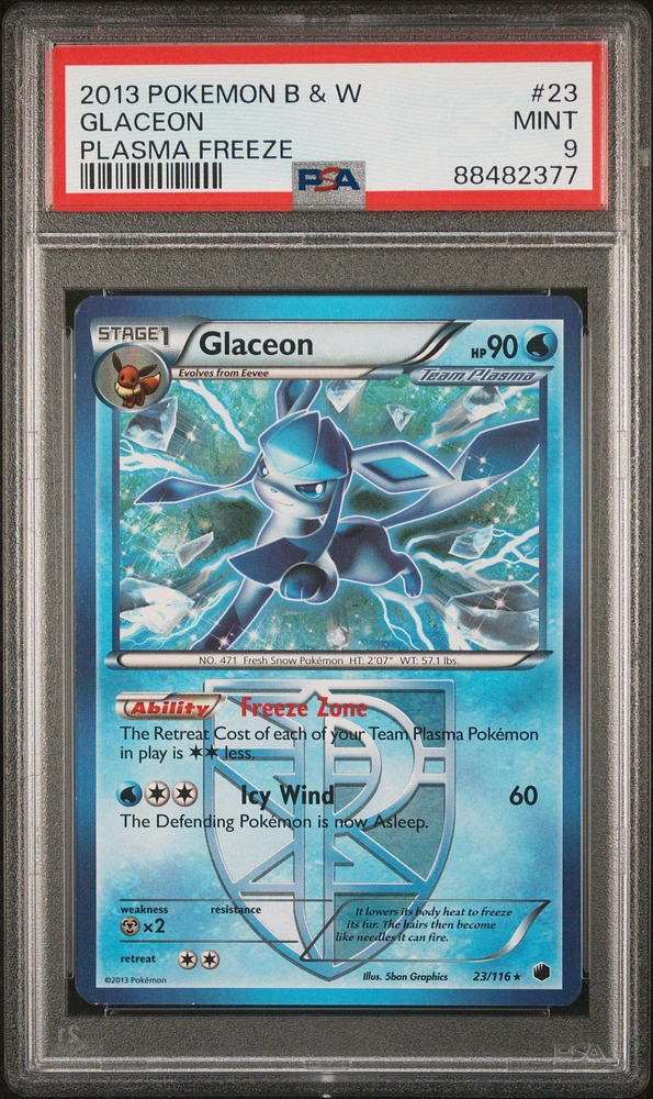 2013 Pokemon Black & White Plasma Freeze 23 Glaceon PSA