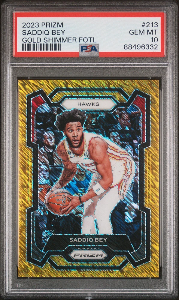 2023 Panini Prizm 213 Saddiq Bey Gold Shimmer Fotl PSA 10