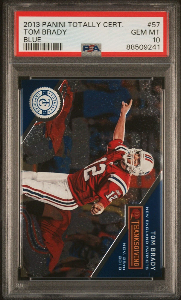 2013 Panini Totally Certified 57 Tom Brady Blue PSA 10