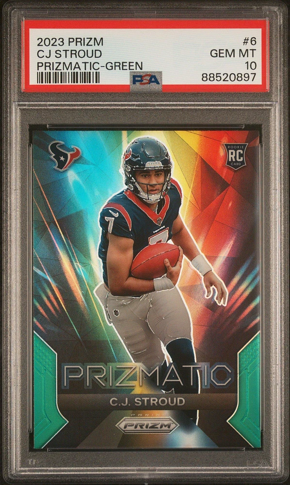 2023 Panini Prizm Prizmatic 6 Cj Stroud Green Prizm PSA