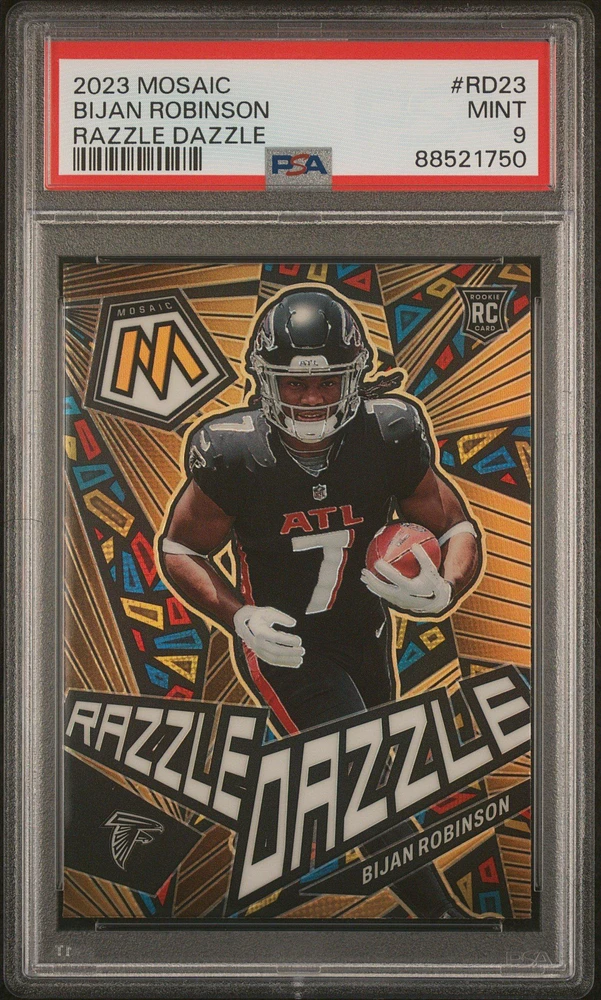 2023 Panini Mosaic Razzle Dazzle Rd23 Bijan Robinson PSA 9