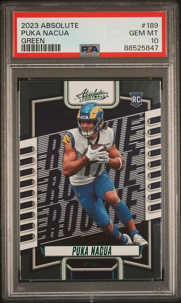 2023 Panini Absolute 189 Puka Nacua Green PSA 10