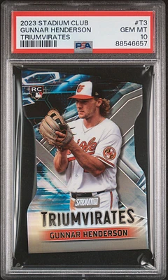 2023 Topps Stadium Club Triumvirates T3 Gunnar Henderson PSA 10