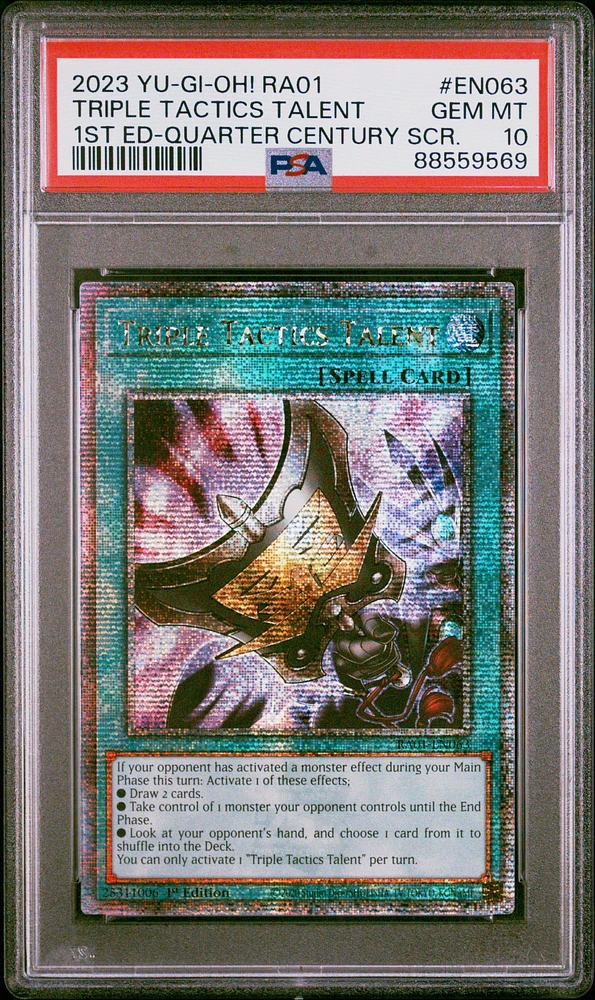 2023 Yu-gi-oh! Ra01-25th Anniversary Rarity Collection En063 Triple Tactics Talent 1st Edition-quarter Century Secret Rare PSA 10