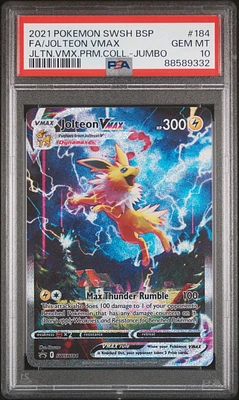 2021 Pokemon Swsh Black Star Promo 184 Full Art/jolteon Vmax Jolteon Vmax Premium Collection-jumbo PSA 10