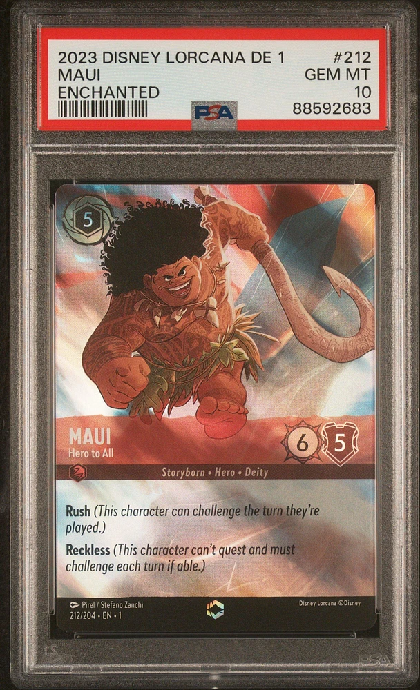 2023 Disney Lorcana German De 1-the First Chapter 212 Maui - Hero To All Enchanted PSA 10