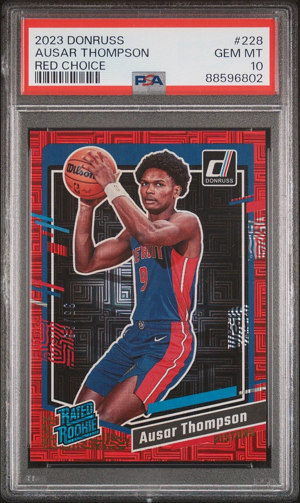 2023 Panini Donruss 228 Ausar Thompson Red Choice PSA 10