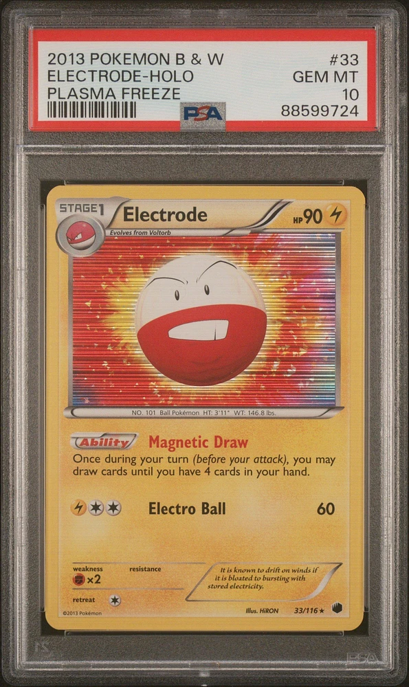 2013 Pokemon Black & White Plasma Freeze 33 Electrode-holo PSA