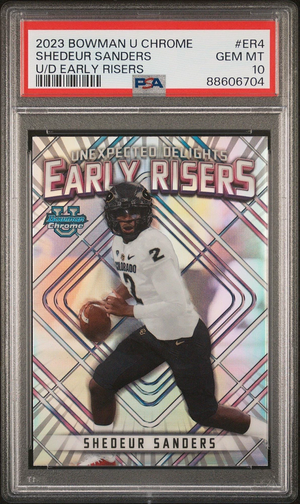2023 Bowman University Chrome Unexpected Delights Early Risers Er4 Shedeur Sanders PSA 10