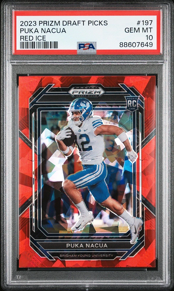 2023 Panini Prizm Draft Picks 197 Puka Nacua Ice PSA 10