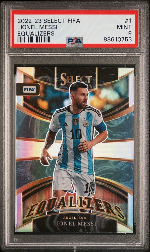 2022 Panini Select Fifa Equalizers 1 Lionel Messi PSA 9