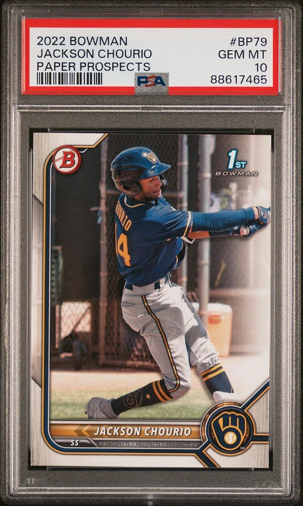2022 Bowman Paper Prospects Bp79 Jackson Chourio PSA 10
