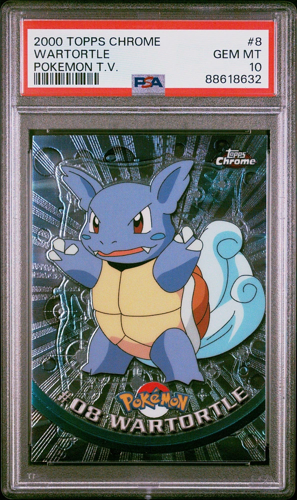 2000 Topps Chrome Pokemon T.v. 8 Wartortle PSA 10