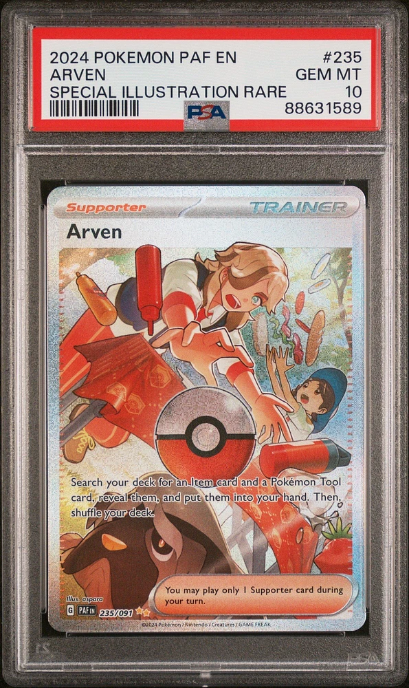 2024 Pokemon Paf En-paldean Fates 235 Arven Special Illustration Rare PSA 10