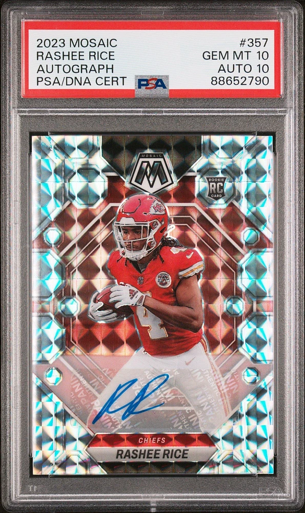 2023 Panini Mosaic 357 Rashee Rice Autograph PSA 10