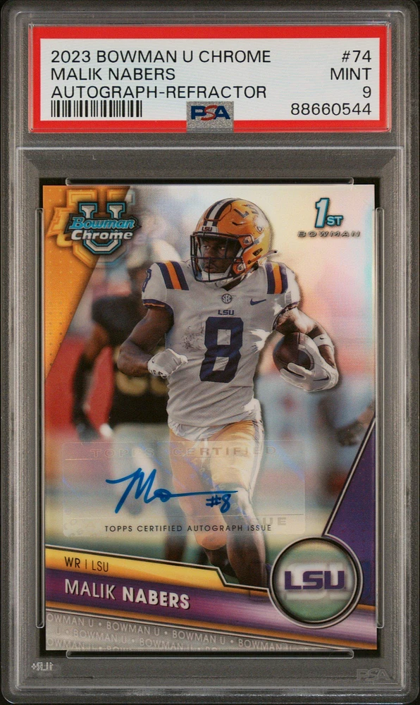 2023 Bowman University Chrome 74 Malik Nabers PSA 9