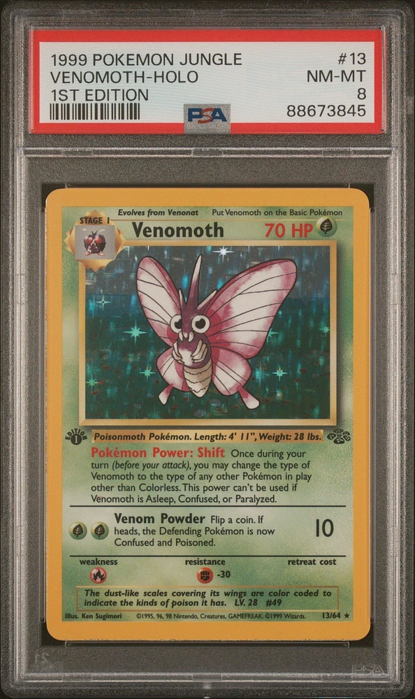 1999 Pokemon Jungle 13 Venomoth PSA 8