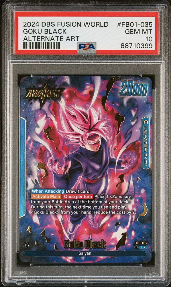 2024 Dragon Ball Super Card Game Fusion World Awakened Pulse Fb01-035 Goku Black Alternate Art PSA 10