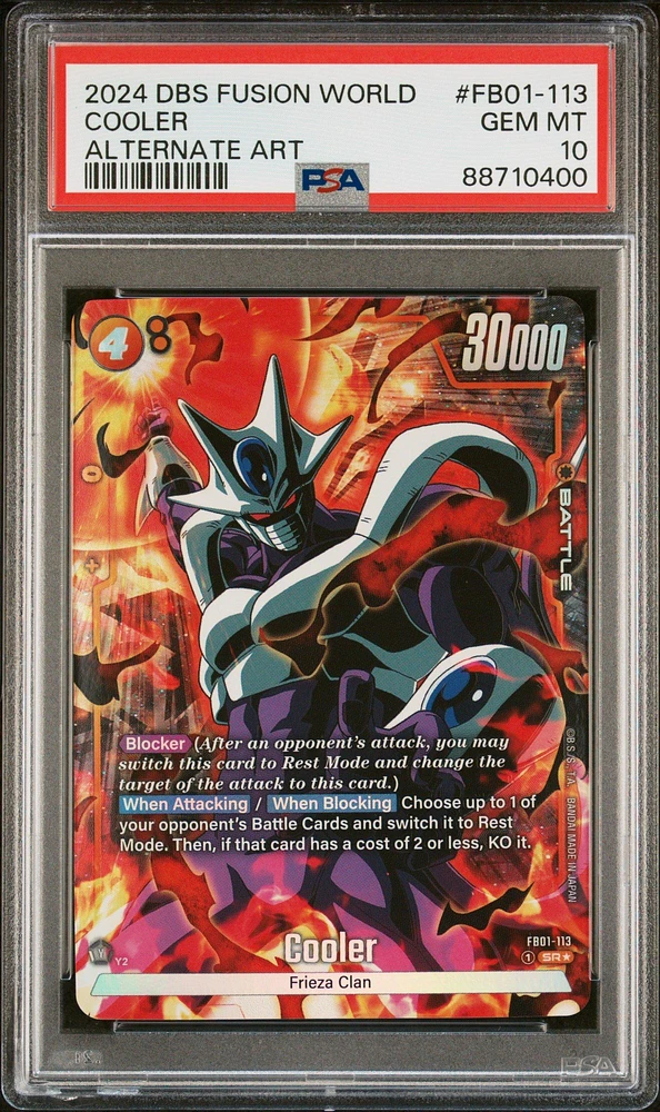 2024 Dragon Ball Super Card Game Fusion World Awakened Pulse Fb01-113 Cooler Alternate Art PSA 10