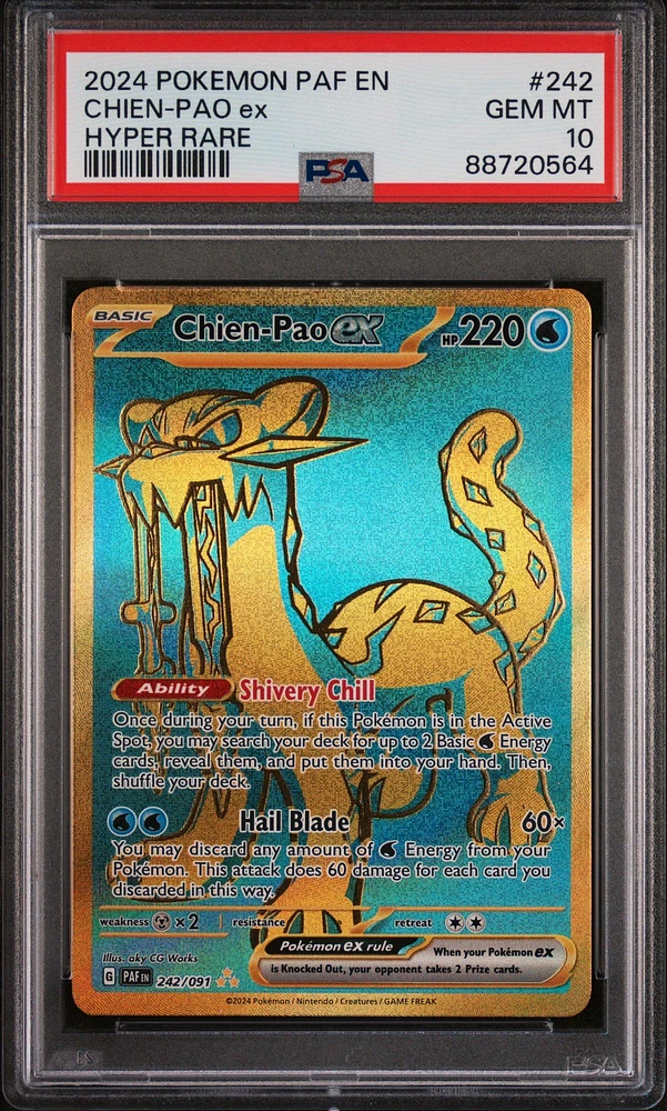 2024 Pokemon Paf En-paldean Fates 242 Chien-pao Ex Hyper Rare PSA