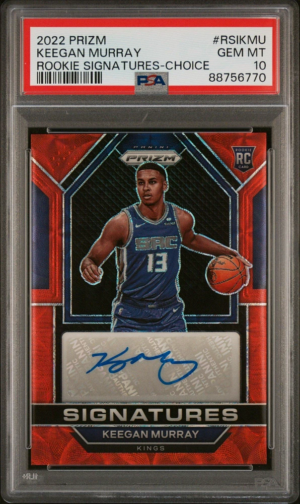 2022 Panini Prizm Rookie Signatures Rsikmu Keegan Murray Choice PSA 10