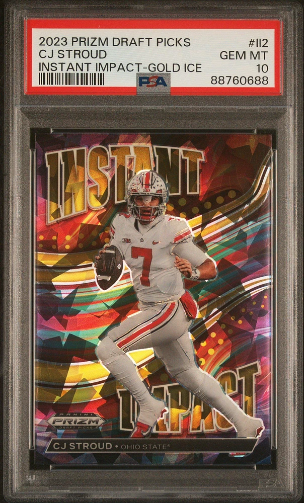 2023 Panini Prizm Draft Picks Instant Impact Ii2 Cj Stroud Gold Ice Prizm PSA 10