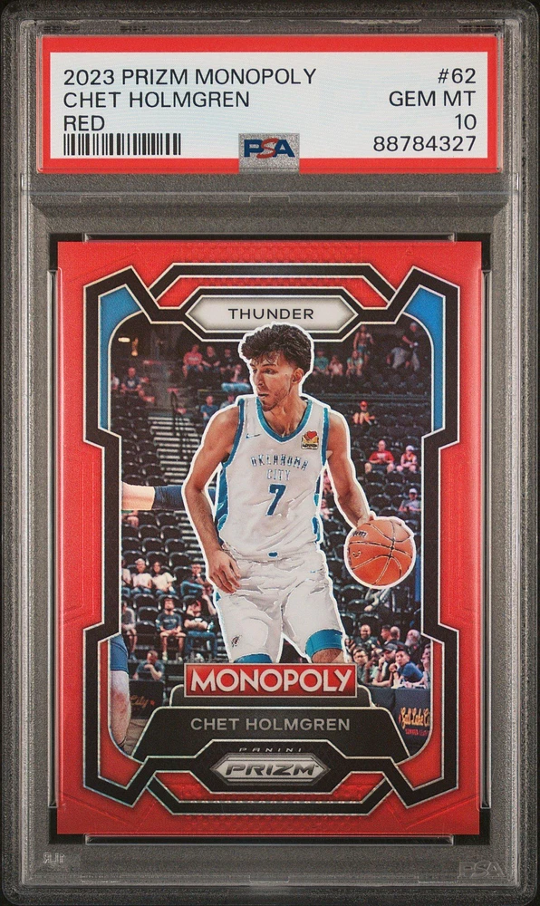 2023 Panini Prizm Monopoly 62 Chet Holmgren Red PSA 10