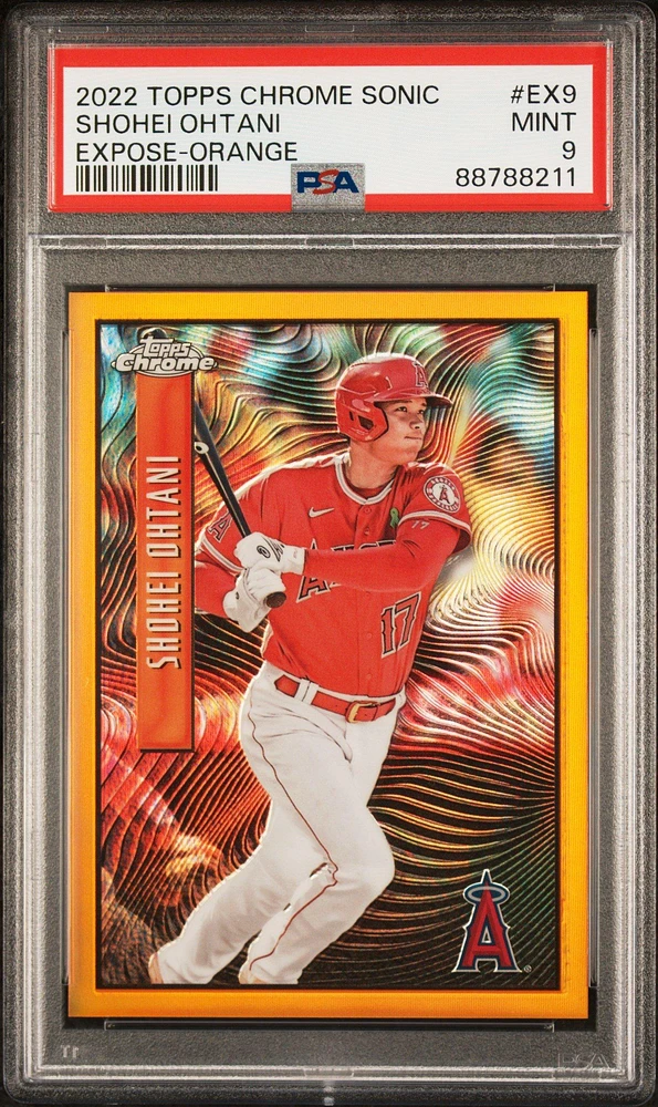 2022 Topps Chrome Sonic Expose Ex9 Shohei Ohtani Orange PSA 9