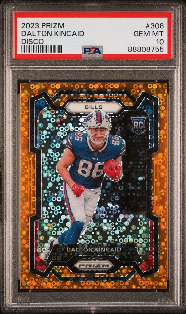 2023 Panini Prizm 308 Dalton Kincaid Disco Prizm PSA 10
