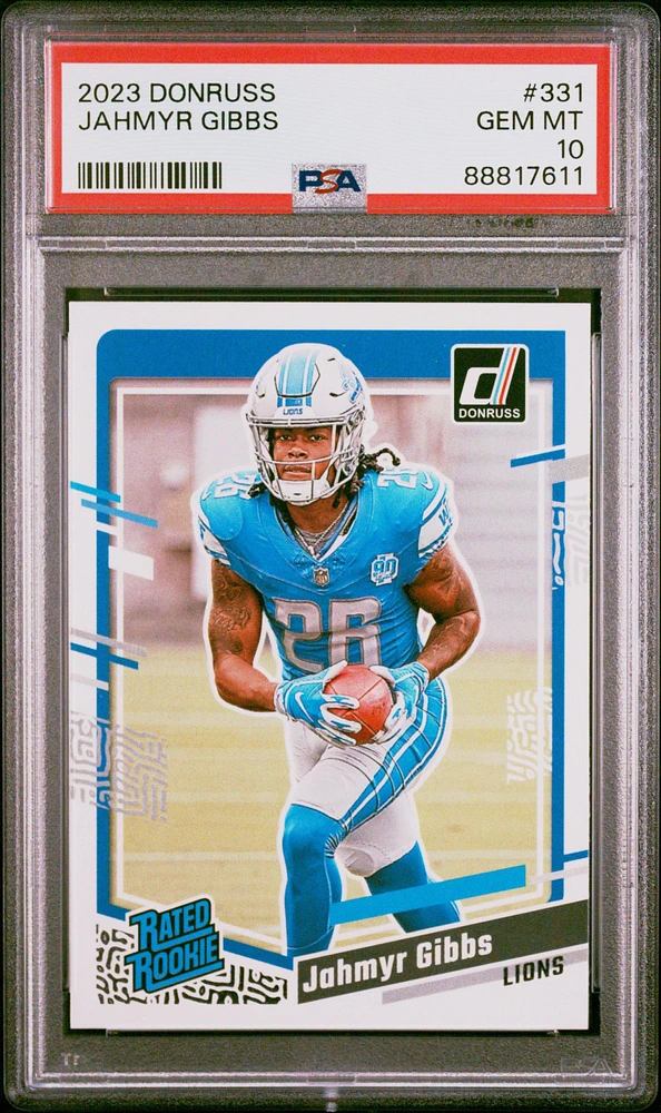 2023 Panini Donruss 331 Jahmyr Gibbs PSA 10