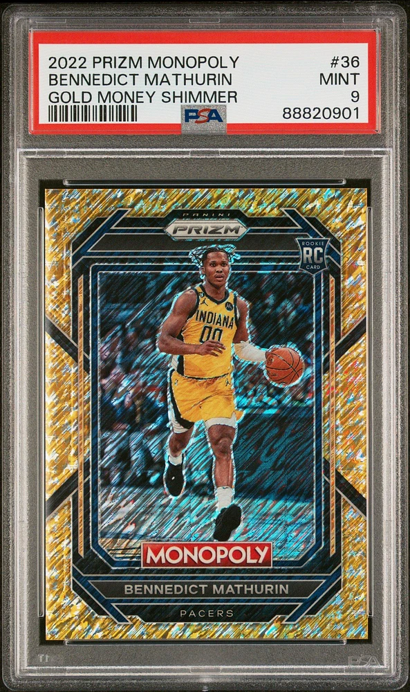 2022 Panini Prizm Monopoly 36 Bennedict Mathurin PSA 9