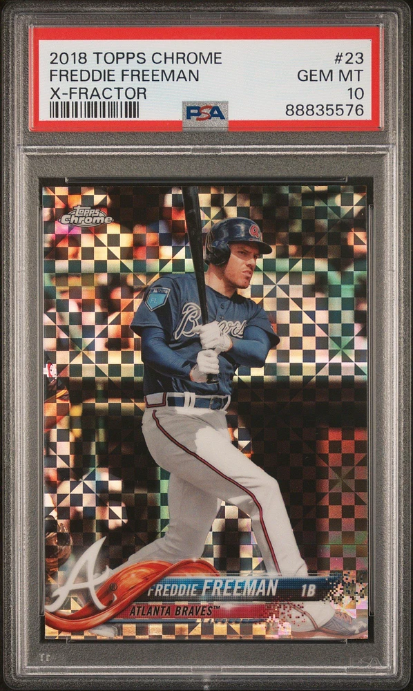 2018 Topps Chrome 23 Freddie Freeman X-fractor PSA 10