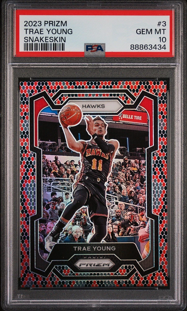 2023 Panini Prizm 3 Trae Young Snakeskin Prizm PSA 10