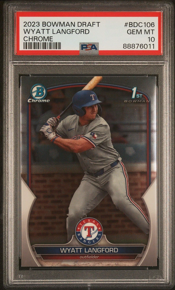 2023 Bowman Draft Bdc106 Wyatt Langford Chrome PSA 10
