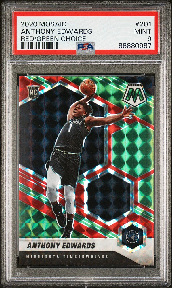 2020 Panini Mosaic 201 Anthony Edwards Red/green Choice PSA 9