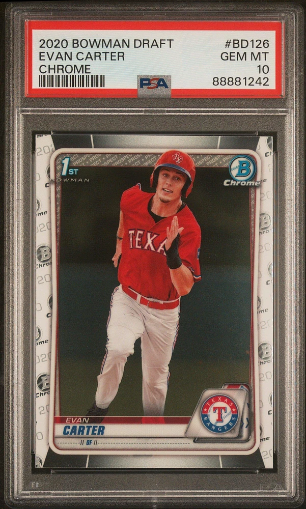 2020 Bowman Draft Bd126 Evan Carter PSA 10