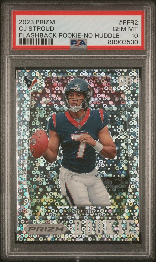 2023 Panini Prizm Prizm Flashback Rookie Pfr2 Cj Stroud No Huddle PSA 10