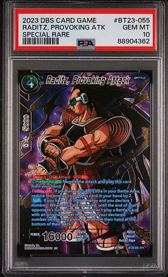 2023 Dragon Ball Super Card Game Series 23 Perfect Combination Bt23-055 Raditz, Provoking Atk PSA 10