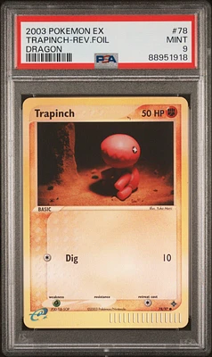 2003 Pokemon Ex Dragon 78 Trapinch-reverse Foil PSA 9