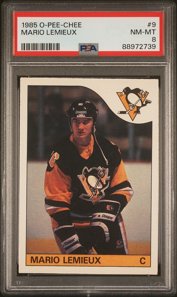 1985 O-pee-chee 9 Mario Lemieux PSA 8