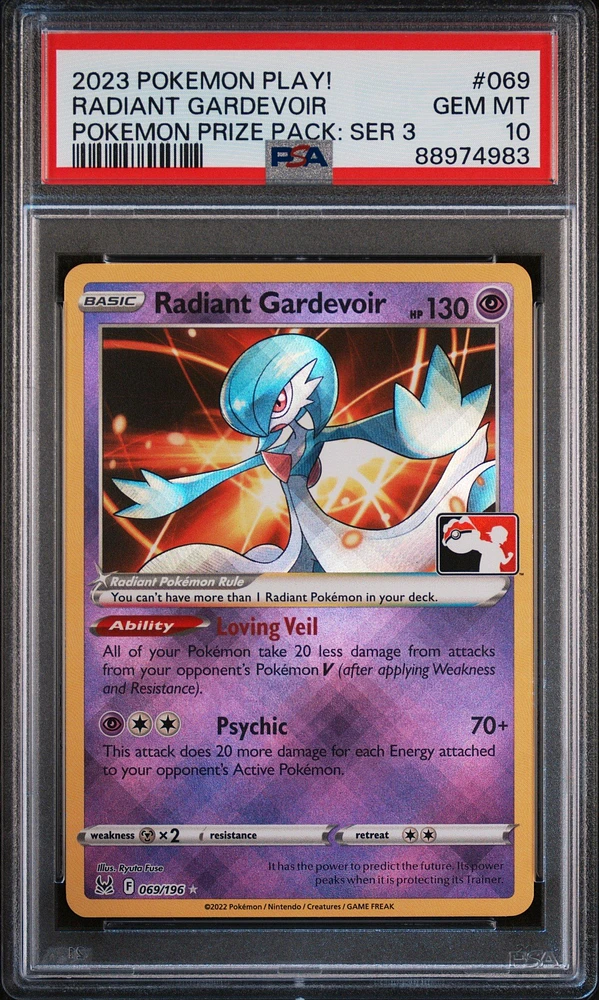 2023 Pokemon Play! Pokemon Prize Pack: Series 3 069 Radiant Gardevoir PSA 10