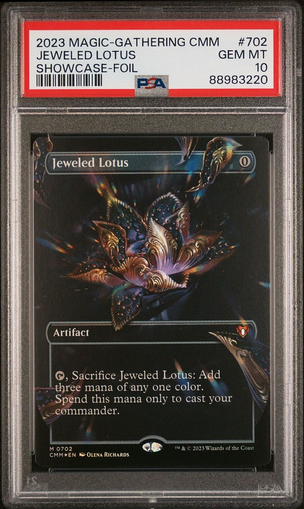 2023 Magic The Gathering Commander Masters 702 Jeweled Lotus Showcase-foil PSA 10