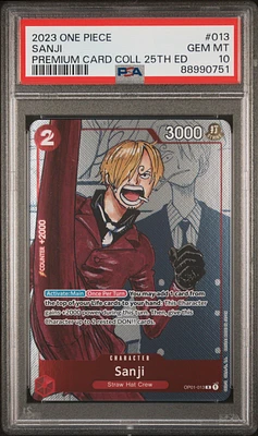 2023 One Piece Premium Bandai Premium Card Collection 25th Edition 013 Sanji PSA 10